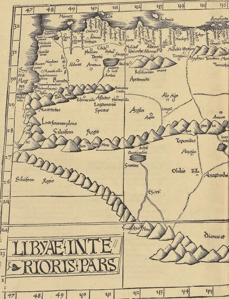An illustration from Clavdii Ptolemaei Alexandrini Geographicae enarrationis libri octo, 1541, leaf 205