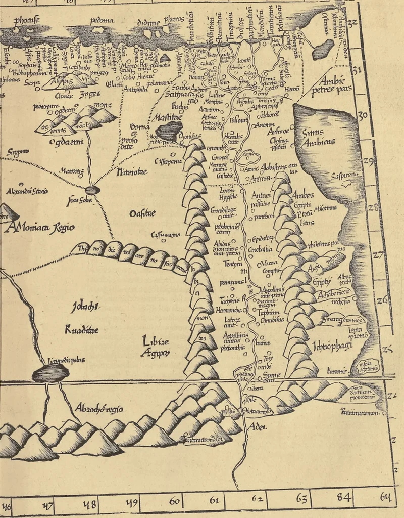 An illustration from Clavdii Ptolemaei Alexandrini Geographicae enarrationis libri octo, 1541, leaf 206