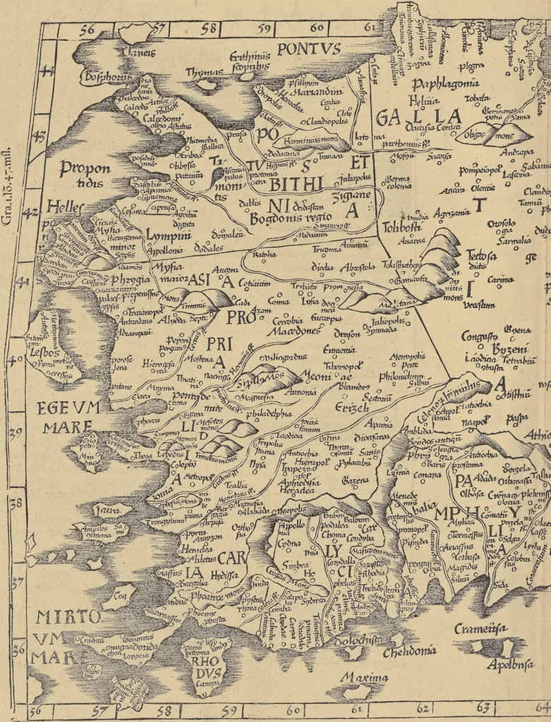 An illustration from Clavdii Ptolemaei Alexandrini Geographicae enarrationis libri octo, 1541, leaf 213