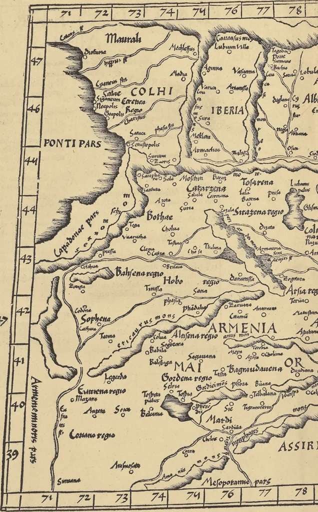 An illustration from Clavdii Ptolemaei Alexandrini Geographicae enarrationis libri octo, 1541, leaf 221