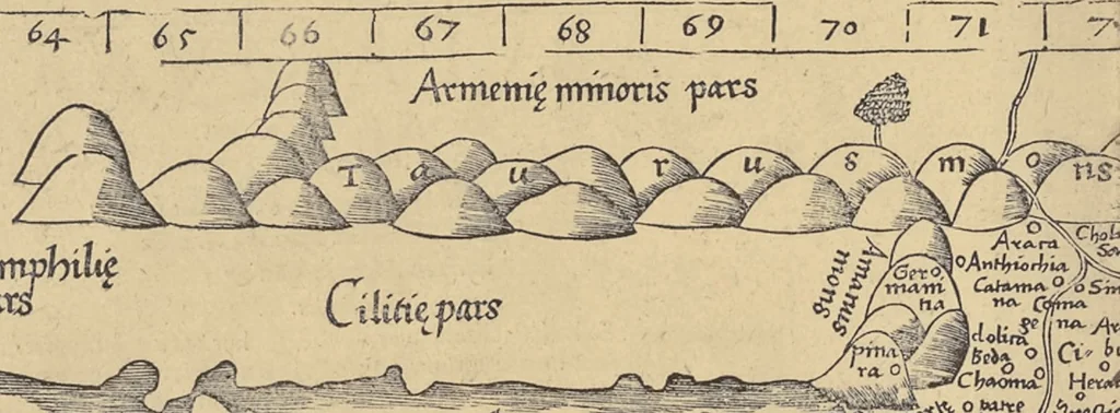 An illustration from Clavdii Ptolemaei Alexandrini Geographicae enarrationis libri octo, 1541, leaf 225