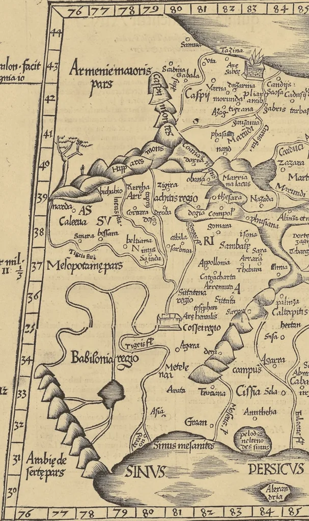 An illustration from Clavdii Ptolemaei Alexandrini Geographicae enarrationis libri octo, 1541, leaf 229