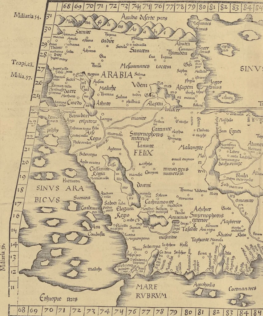 An illustration from Clavdii Ptolemaei Alexandrini Geographicae enarrationis libri octo, 1541, leaf 233