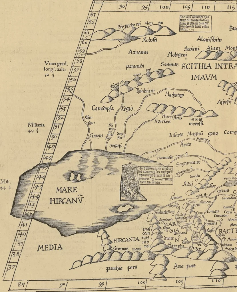 An illustration from Clavdii Ptolemaei Alexandrini Geographicae enarrationis libri octo, 1541, leaf 237