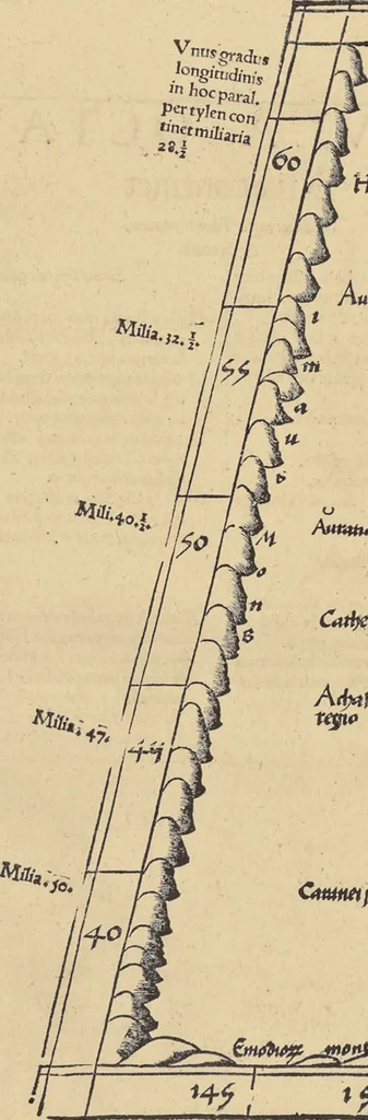 An illustration from Clavdii Ptolemaei Alexandrini Geographicae enarrationis libri octo, 1541, leaf 241