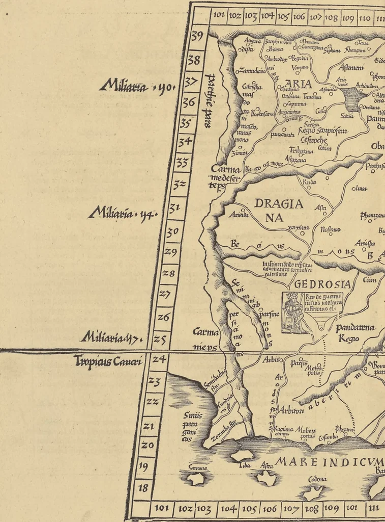 An illustration from Clavdii Ptolemaei Alexandrini Geographicae enarrationis libri octo, 1541, leaf 245