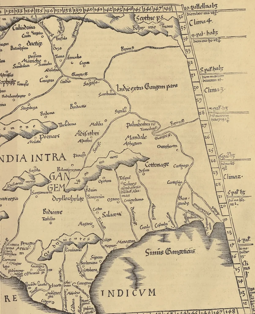 An illustration from Clavdii Ptolemaei Alexandrini Geographicae enarrationis libri octo, 1541, leaf 250