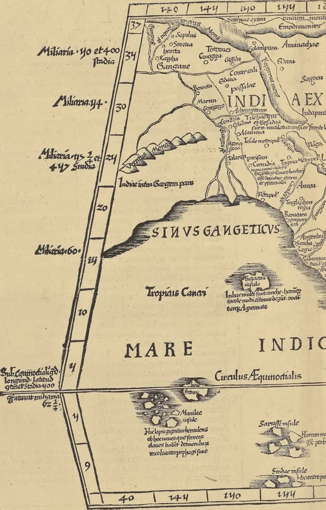 An illustration from Clavdii Ptolemaei Alexandrini Geographicae enarrationis libri octo, 1541, leaf 253