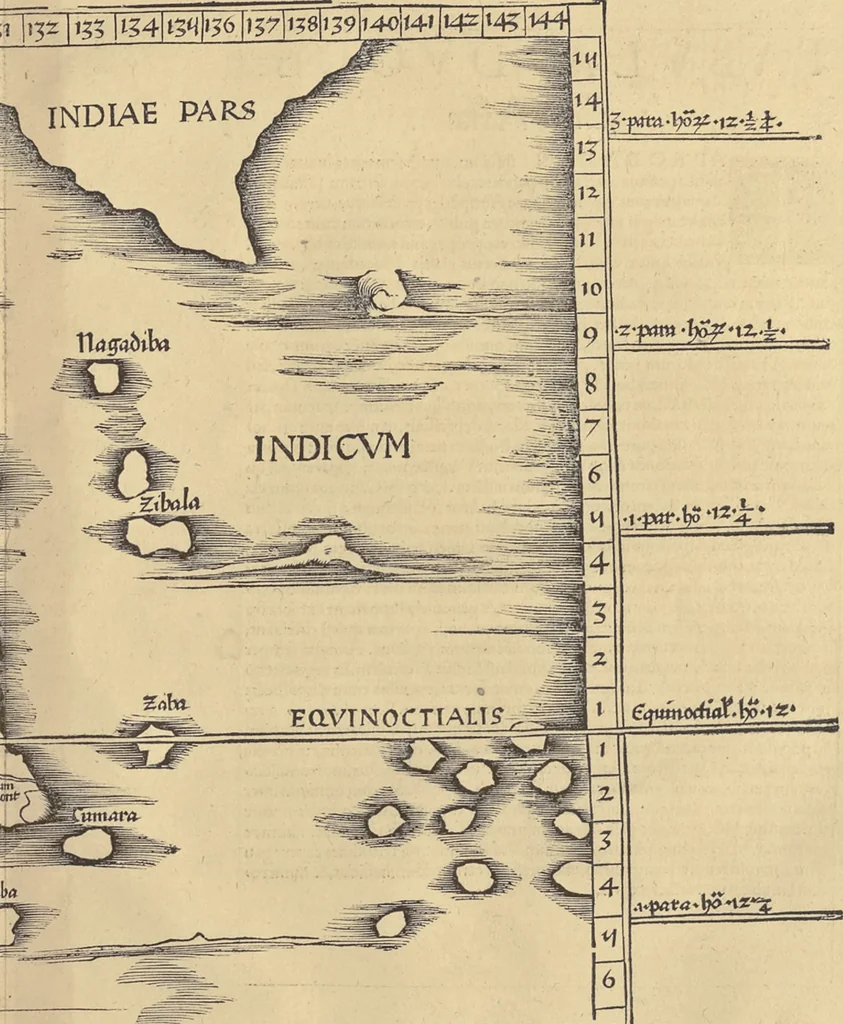 An illustration from Clavdii Ptolemaei Alexandrini Geographicae enarrationis libri octo, 1541, leaf 258