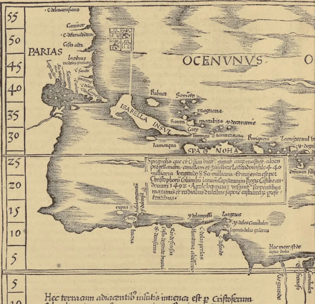 An illustration from Clavdii Ptolemaei Alexandrini Geographicae enarrationis libri octo, 1541, leaf 265