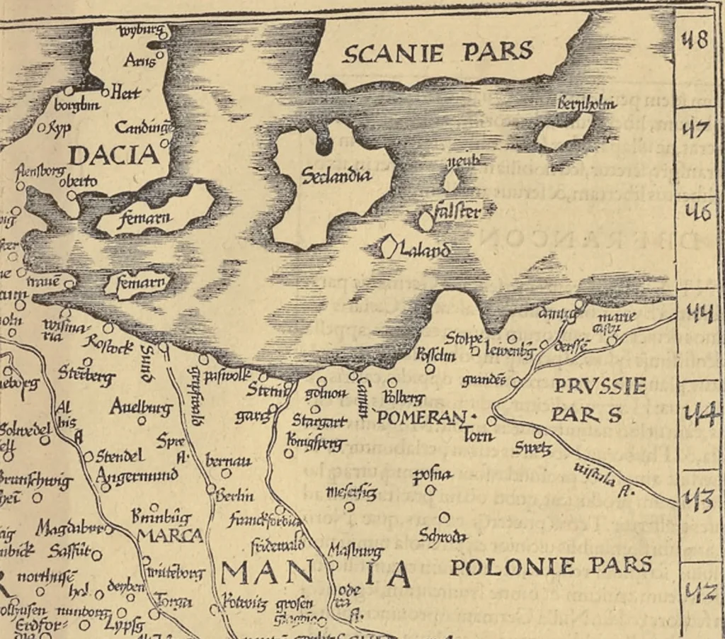 An illustration from Clavdii Ptolemaei Alexandrini Geographicae enarrationis libri octo, 1541, leaf 282