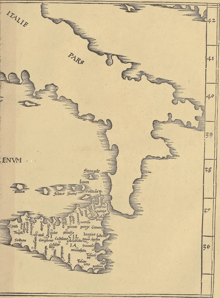 An illustration from Clavdii Ptolemaei Alexandrini Geographicae enarrationis libri octo, 1541, leaf 294