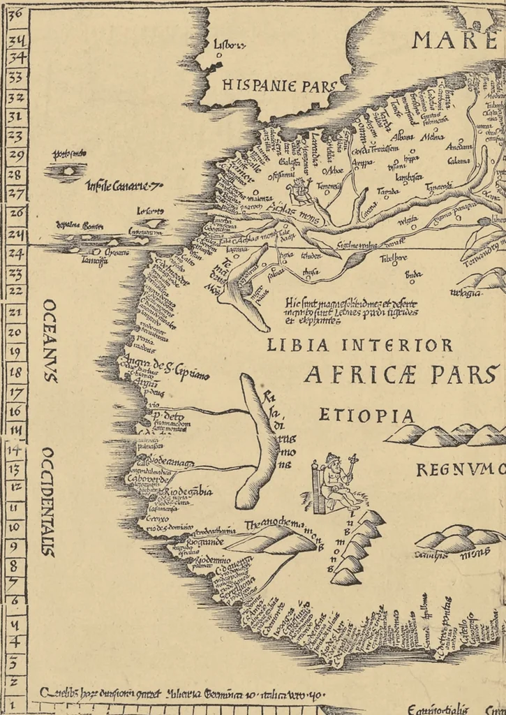 An illustration from Clavdii Ptolemaei Alexandrini Geographicae enarrationis libri octo, 1541, leaf 305