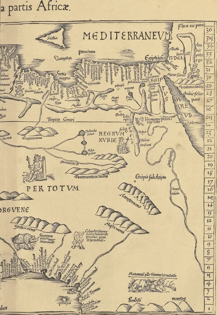 An illustration from Clavdii Ptolemaei Alexandrini Geographicae enarrationis libri octo, 1541, leaf 306