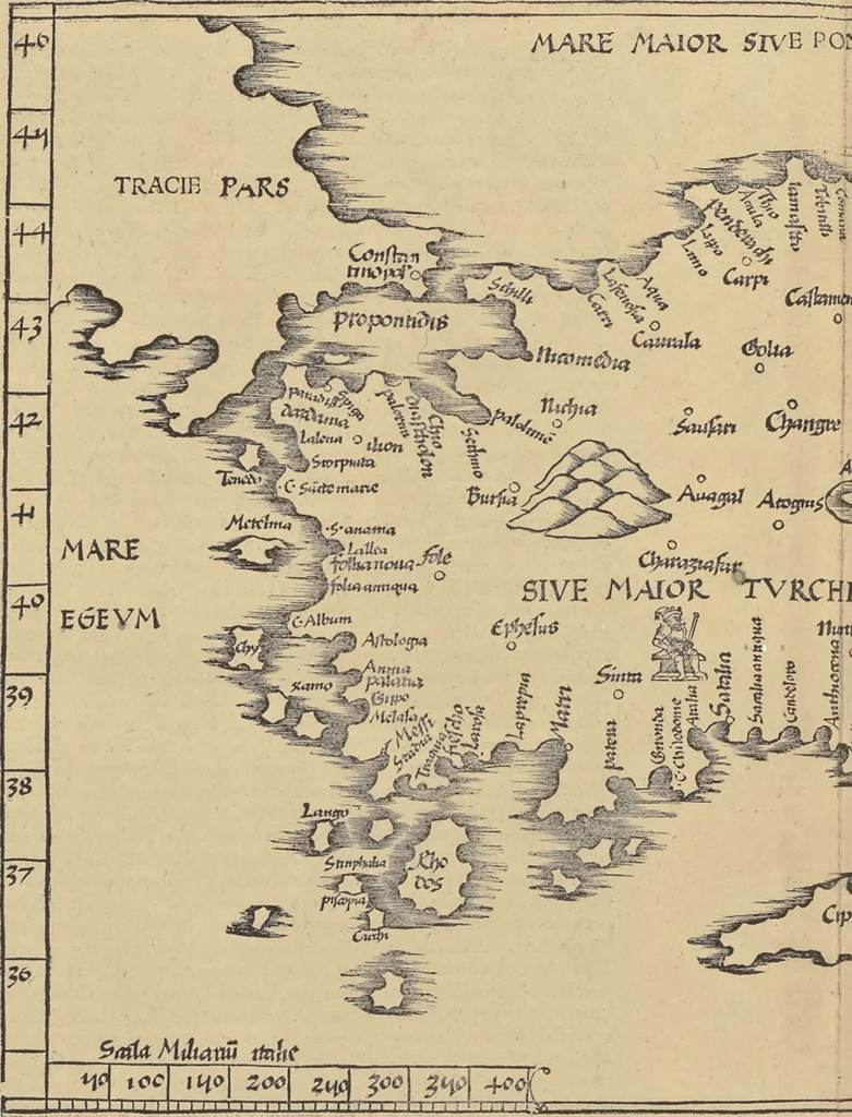 An illustration from Clavdii Ptolemaei Alexandrini Geographicae enarrationis libri octo, 1541, leaf 313