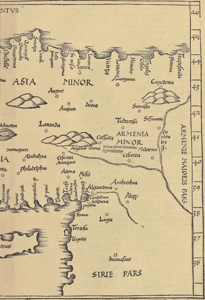 An illustration from Clavdii Ptolemaei Alexandrini Geographicae enarrationis libri octo, 1541, leaf 314