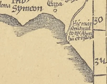 An illustration from Clavdii Ptolemaei Alexandrini Geographicae enarrationis libri octo, 1541, leaf 318