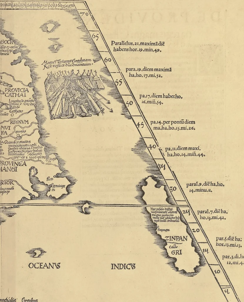 An illustration from Clavdii Ptolemaei Alexandrini Geographicae enarrationis libri octo, 1541, leaf 326