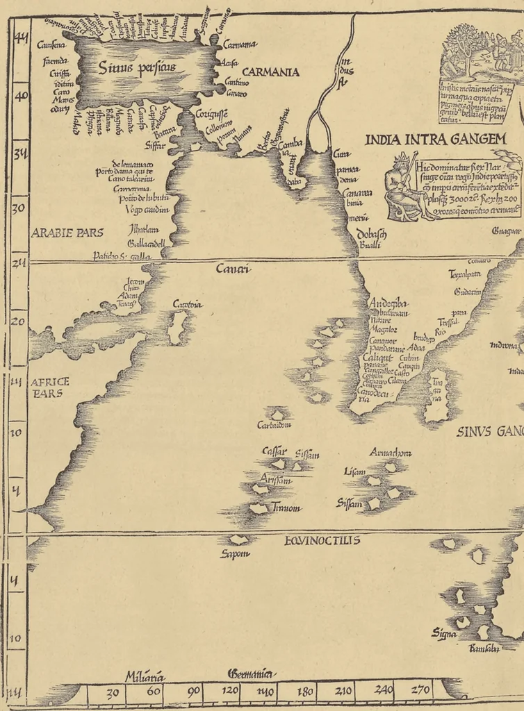 An illustration from Clavdii Ptolemaei Alexandrini Geographicae enarrationis libri octo, 1541, leaf 329