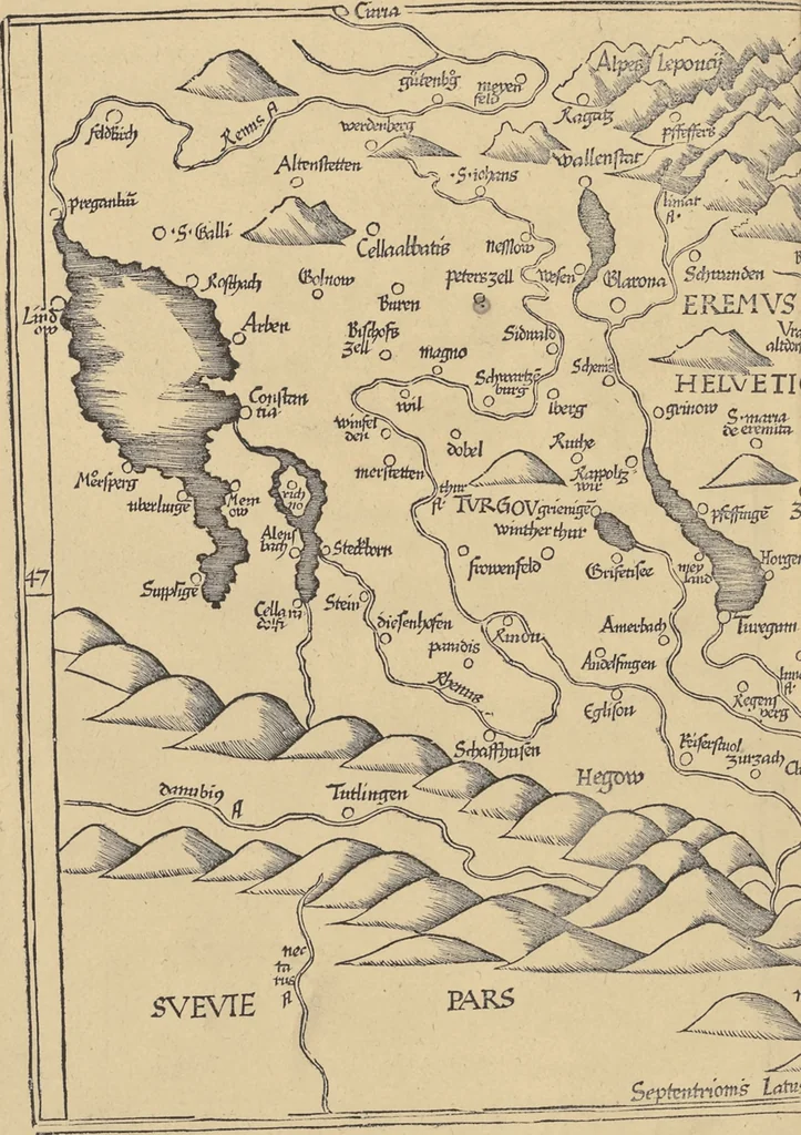An illustration from Clavdii Ptolemaei Alexandrini Geographicae enarrationis libri octo, 1541, leaf 333