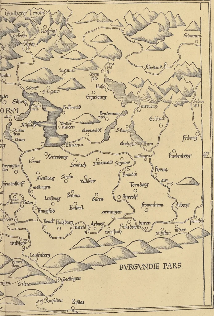 An illustration from Clavdii Ptolemaei Alexandrini Geographicae enarrationis libri octo, 1541, leaf 334
