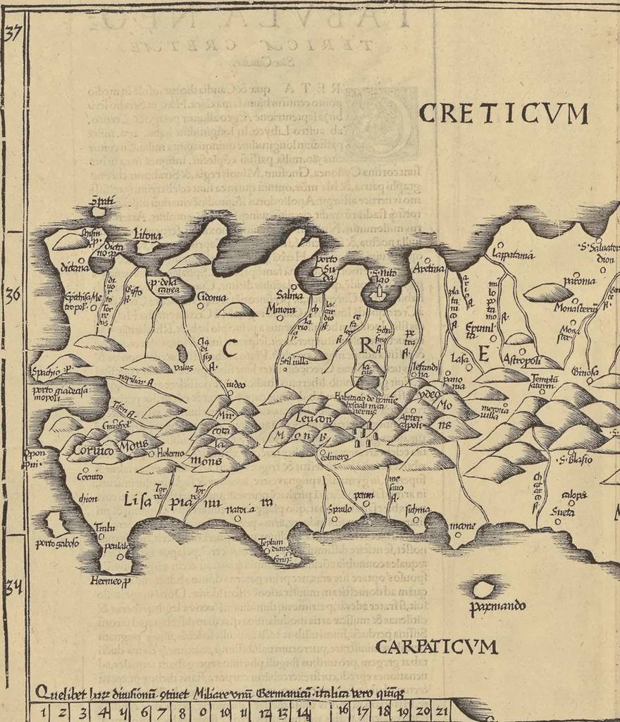 An illustration from Clavdii Ptolemaei Alexandrini Geographicae enarrationis libri octo, 1541, leaf 341