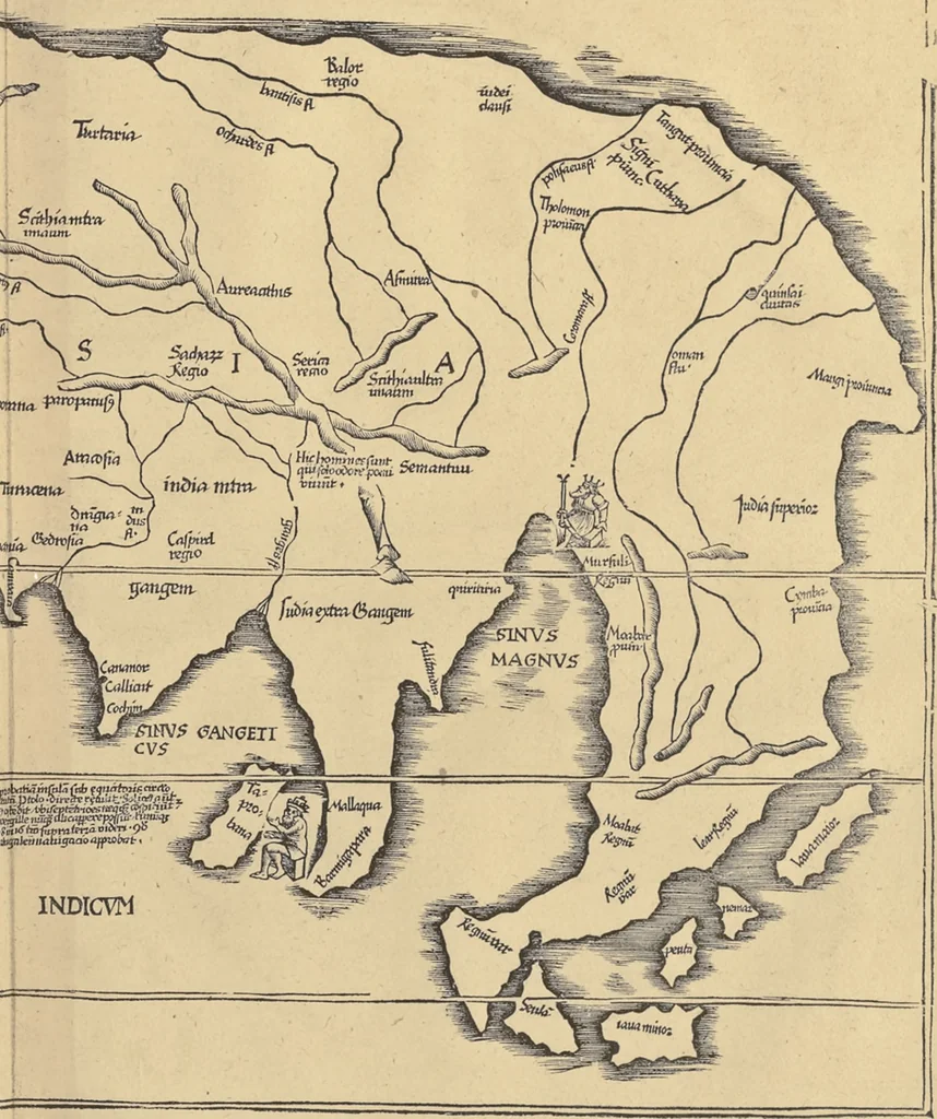 An illustration from Clavdii Ptolemaei Alexandrini Geographicae enarrationis libri octo, 1541, leaf 346