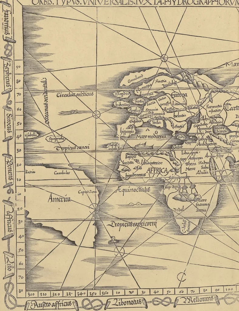 An illustration from Clavdii Ptolemaei Alexandrini Geographicae enarrationis libri octo, 1541, leaf 349
