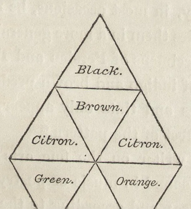An illustration from The laws of harmonious colouring : adapted to interior decorations, manufactures, and other useful purposes, 1836, leaf 36