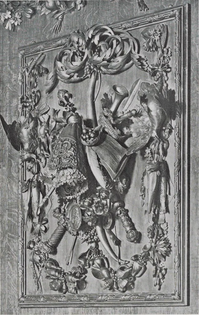 An illustration from Grinling Gibbons and the woodwork of his age (1648-1720), 1914, leaf 100