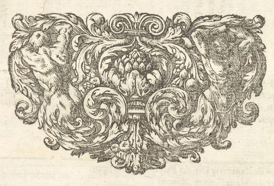 An illustration from Excellentium familiarum in Gallia genealogiae : a prima earundem origine usque ad praesens aevum deductae et notis historicis, quibus memorabilia regni Galliae, regumque et clarorum toga et sago virorum facta moresque ac dignitates recensentur, illustratae, cum iconibus insignium & indicibus necessariis, 1687, leaf 415