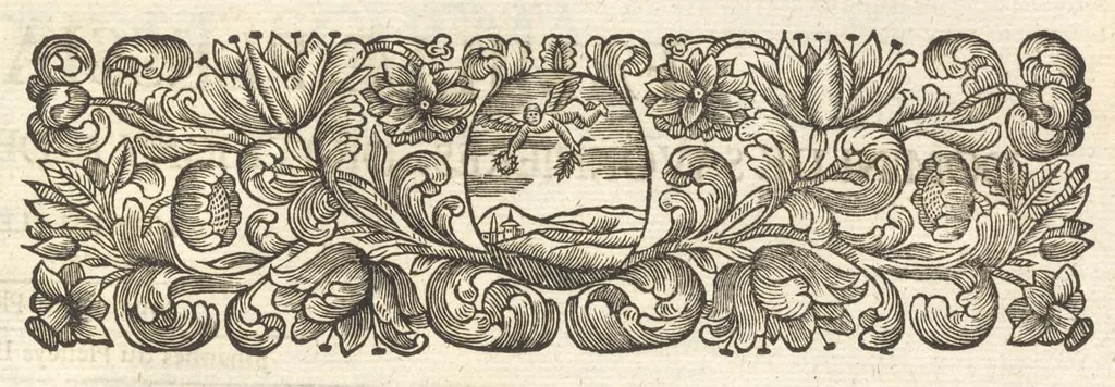 An illustration from Excellentium familiarum in Gallia genealogiae : a prima earundem origine usque ad praesens aevum deductae et notis historicis, quibus memorabilia regni Galliae, regumque et clarorum toga et sago virorum facta moresque ac dignitates recensentur, illustratae, cum iconibus insignium & indicibus necessariis, 1687, leaf 456