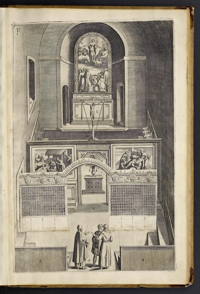 An illustration from Descrizione del sacro monte della Vernia, 1612, leaf 34