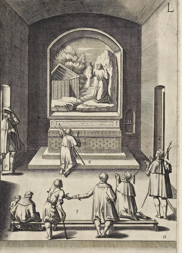 An illustration from Descrizione del sacro monte della Vernia, 1612, leaf 54