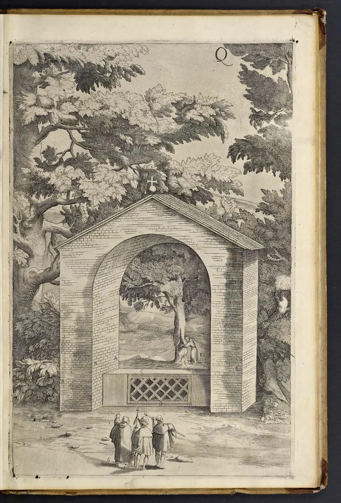 An illustration from Descrizione del sacro monte della Vernia, 1612, leaf 74