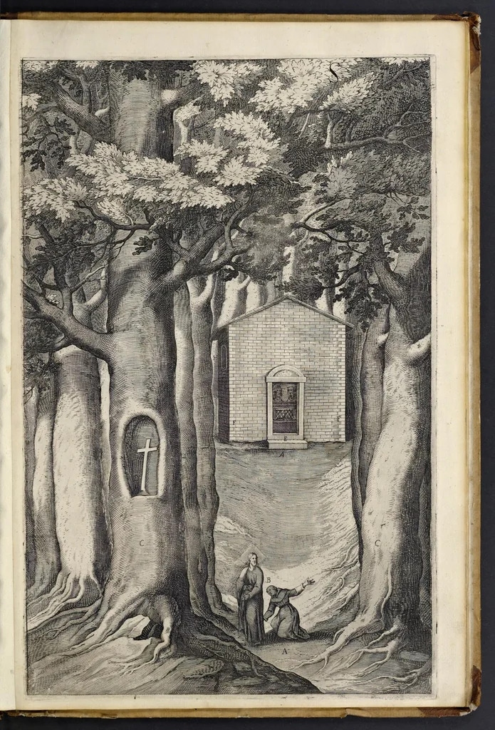 An illustration from Descrizione del sacro monte della Vernia, 1612, leaf 82