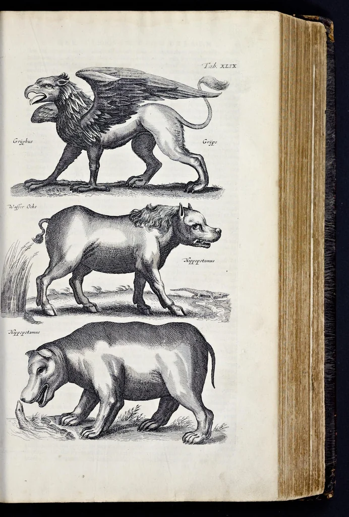 An illustration from I. Jonstons Naeukeurige beschryving van de natuur der vier-voetige dieren, vissen en bloedlooze water-dieren, vogelen, kronkel-dieren, slangen en draken, 1660, leaf 198