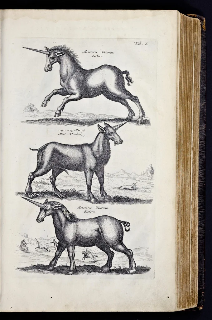 An illustration from I. Jonstons Naeukeurige beschryving van de natuur der vier-voetige dieren, vissen en bloedlooze water-dieren, vogelen, kronkel-dieren, slangen en draken, 1660, leaf 58
