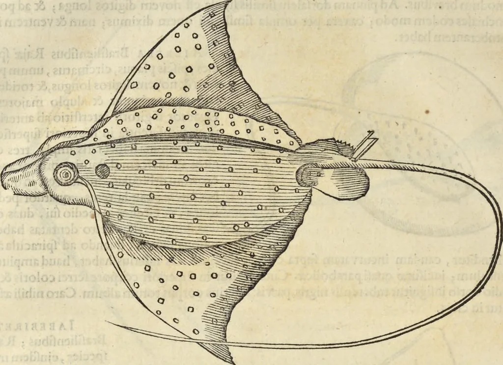 An illustration from Historia naturalis Brasiliae, : auspicio et beneficio illustriss. I. Mauritii Com. Nassau ... adornata : in qua non tantum plantæ et animalia, sed et indigenarum morbi, ingenia et mores describuntur et iconibus supra quingentas illustrantur, 1648, leaf 323