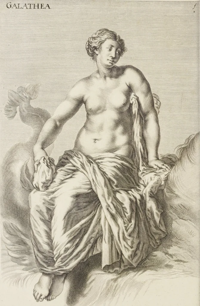 An illustration from Sculpturae veteris admiranda, sive, Delineatio vera perfectissimarum eminentissimarumque statuarum : unà cum artis hujus nobilissimae theoria ... : Carolo Ludovico, comiti Palat. Rheni ... consecrata à Joachimo de Sandrart in Stockau, 1680, leaf 145