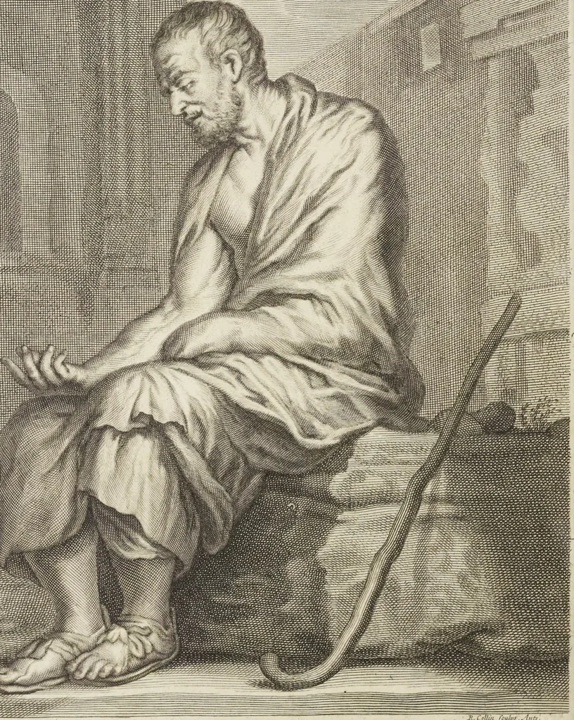 An illustration from Sculpturae veteris admiranda, sive, Delineatio vera perfectissimarum eminentissimarumque statuarum : unà cum artis hujus nobilissimae theoria ... : Carolo Ludovico, comiti Palat. Rheni ... consecrata à Joachimo de Sandrart in Stockau, 1680, leaf 149