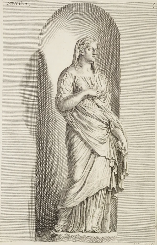 An illustration from Sculpturae veteris admiranda, sive, Delineatio vera perfectissimarum eminentissimarumque statuarum : unà cum artis hujus nobilissimae theoria ... : Carolo Ludovico, comiti Palat. Rheni ... consecrata à Joachimo de Sandrart in Stockau, 1680, leaf 153