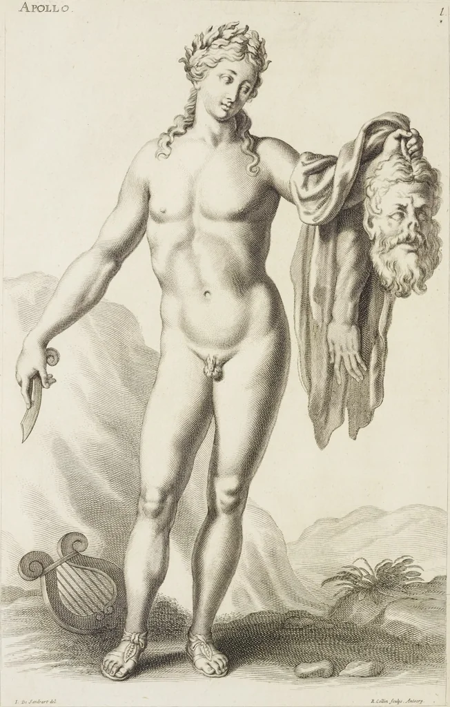 An illustration from Sculpturae veteris admiranda, sive, Delineatio vera perfectissimarum eminentissimarumque statuarum : unà cum artis hujus nobilissimae theoria ... : Carolo Ludovico, comiti Palat. Rheni ... consecrata à Joachimo de Sandrart in Stockau, 1680, leaf 165