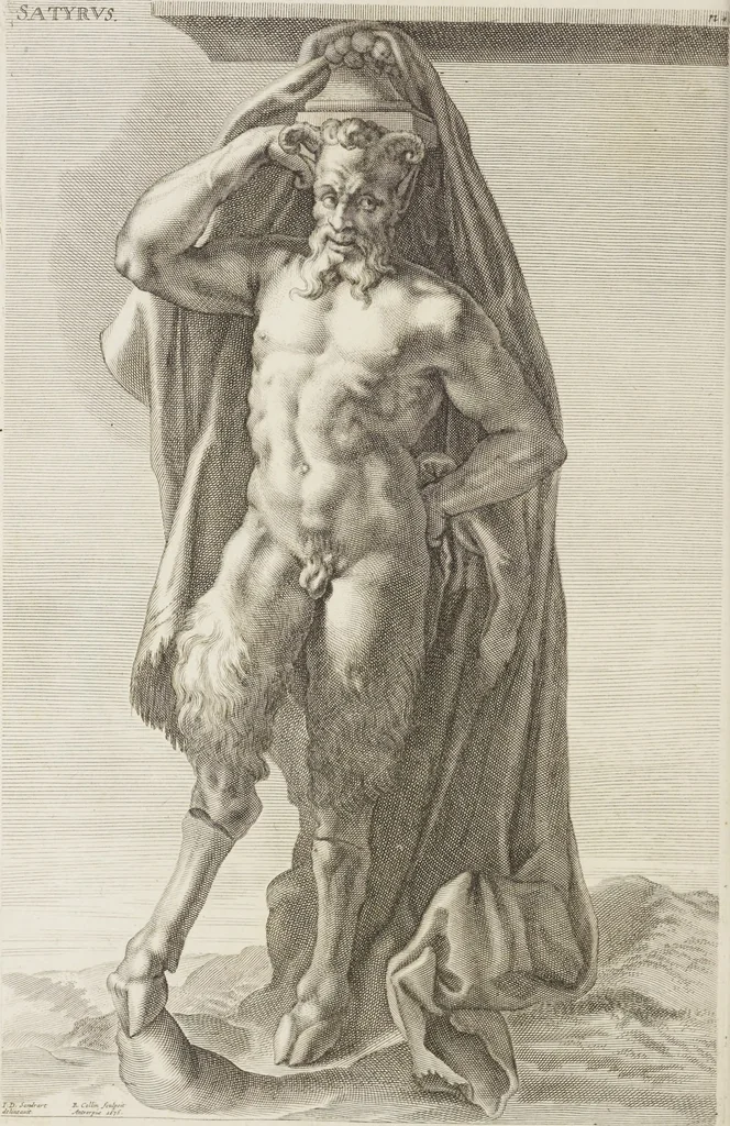An illustration from Sculpturae veteris admiranda, sive, Delineatio vera perfectissimarum eminentissimarumque statuarum : unà cum artis hujus nobilissimae theoria ... : Carolo Ludovico, comiti Palat. Rheni ... consecrata à Joachimo de Sandrart in Stockau, 1680, leaf 173