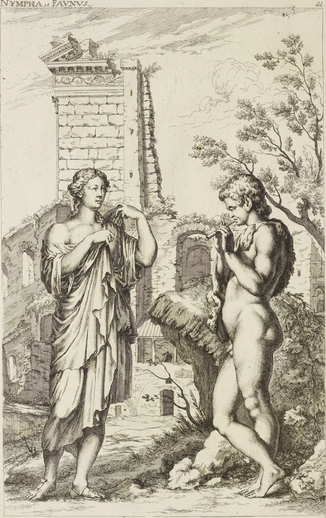 An illustration from Sculpturae veteris admiranda, sive, Delineatio vera perfectissimarum eminentissimarumque statuarum : unà cum artis hujus nobilissimae theoria ... : Carolo Ludovico, comiti Palat. Rheni ... consecrata à Joachimo de Sandrart in Stockau, 1680, leaf 233