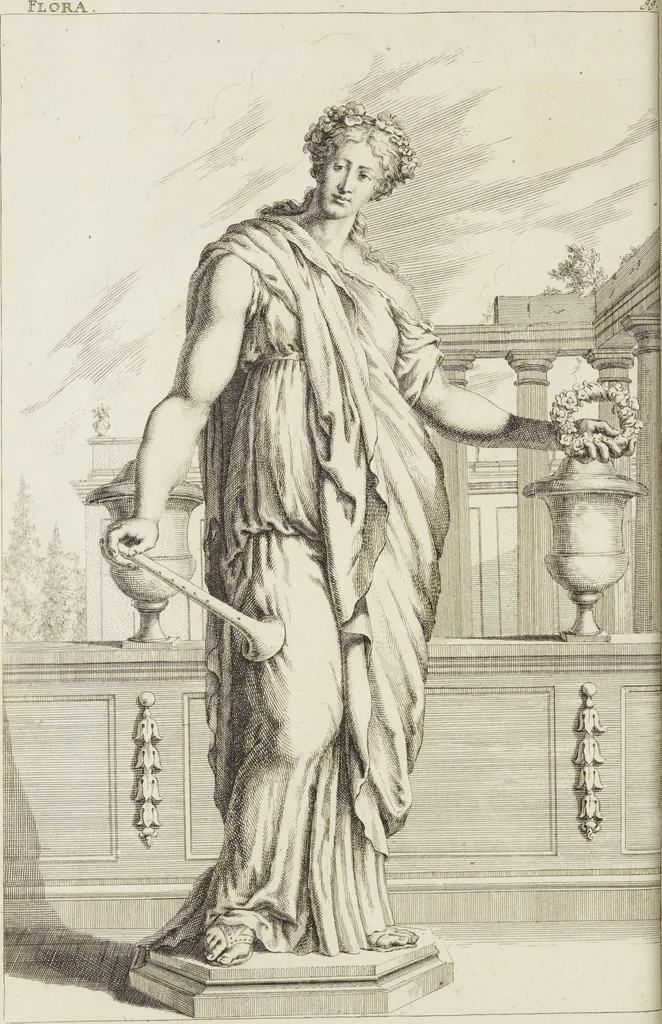 An illustration from Sculpturae veteris admiranda, sive, Delineatio vera perfectissimarum eminentissimarumque statuarum : unà cum artis hujus nobilissimae theoria ... : Carolo Ludovico, comiti Palat. Rheni ... consecrata à Joachimo de Sandrart in Stockau, 1680, leaf 245