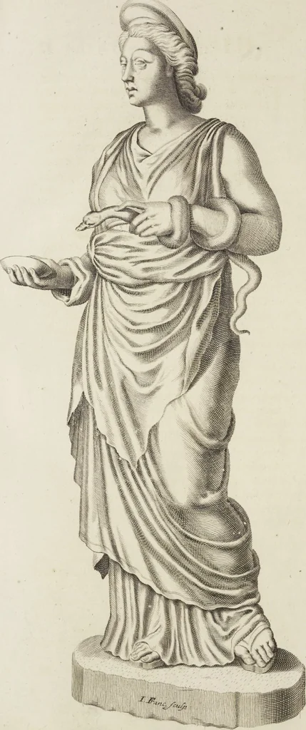 An illustration from Sculpturae veteris admiranda, sive, Delineatio vera perfectissimarum eminentissimarumque statuarum : unà cum artis hujus nobilissimae theoria ... : Carolo Ludovico, comiti Palat. Rheni ... consecrata à Joachimo de Sandrart in Stockau, 1680, leaf 249