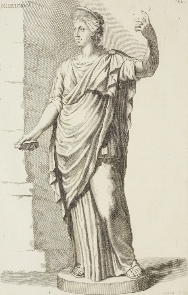 An illustration from Sculpturae veteris admiranda, sive, Delineatio vera perfectissimarum eminentissimarumque statuarum : unà cum artis hujus nobilissimae theoria ... : Carolo Ludovico, comiti Palat. Rheni ... consecrata à Joachimo de Sandrart in Stockau, 1680, leaf 257