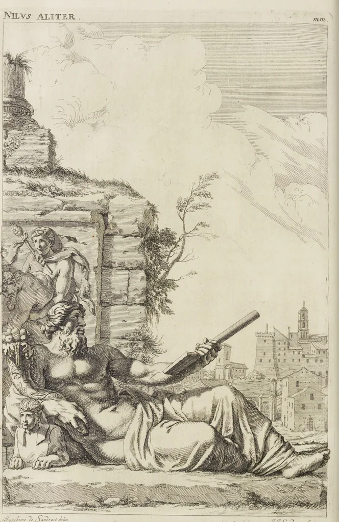 An illustration from Sculpturae veteris admiranda, sive, Delineatio vera perfectissimarum eminentissimarumque statuarum : unà cum artis hujus nobilissimae theoria ... : Carolo Ludovico, comiti Palat. Rheni ... consecrata à Joachimo de Sandrart in Stockau, 1680, leaf 265
