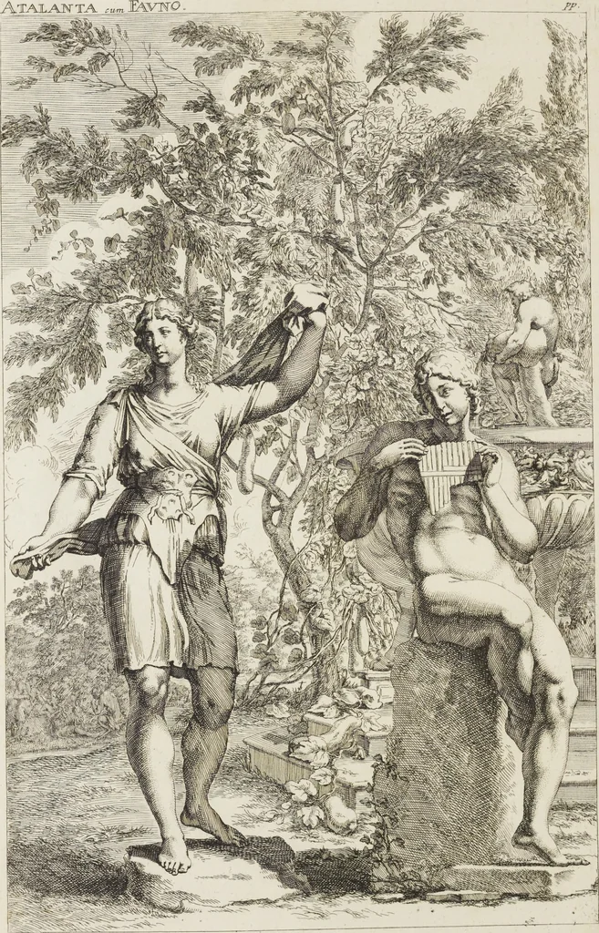 An illustration from Sculpturae veteris admiranda, sive, Delineatio vera perfectissimarum eminentissimarumque statuarum : unà cum artis hujus nobilissimae theoria ... : Carolo Ludovico, comiti Palat. Rheni ... consecrata à Joachimo de Sandrart in Stockau, 1680, leaf 277